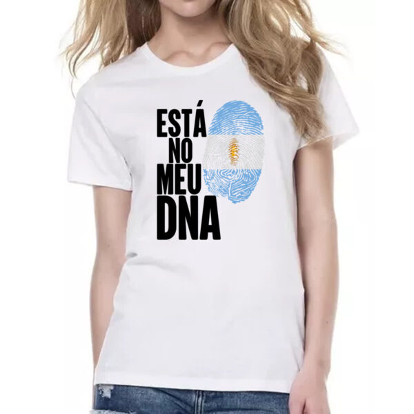 Camiseta Baby Look Esta no meu DNA Argentina - Imagem 2