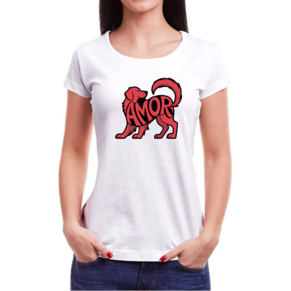 Camiseta Baby Look Cachorro Amor - Imagem 3
