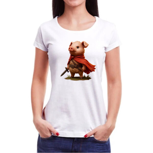 Camiseta Baby Look Porco mosqueteiro - Imagem 3