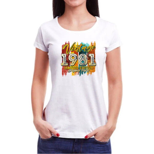 Camiseta Baby Look Vintage 1981 Limited Edition - Imagem 3