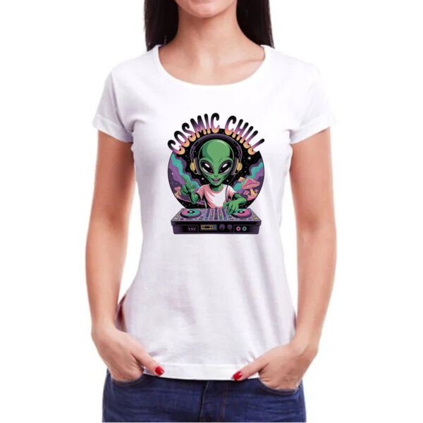 Camiseta Baby Look ET Cosmic Chill DJ - Imagem 3