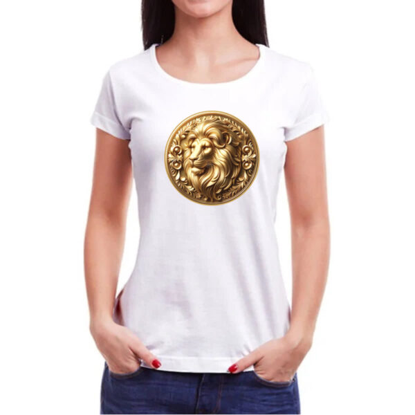 Camiseta Baby Look Signo de Leao moeda de ouro - Imagem 3