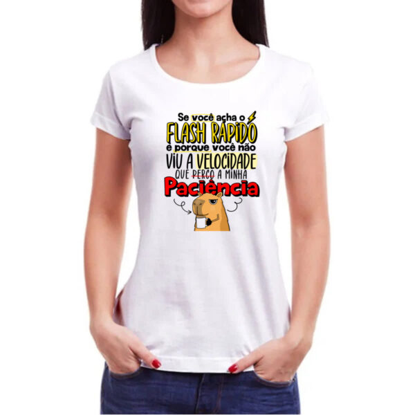 Camiseta Baby Look Capivara Flash Rapido - Imagem 3