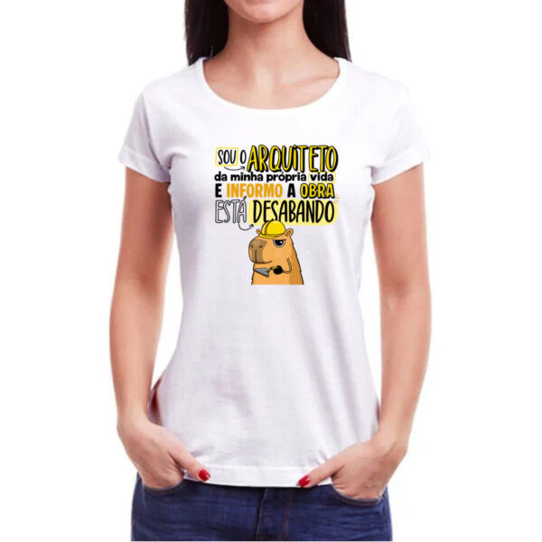 Camiseta Baby Look Capivara Sou o Arquiteto - Imagem 3