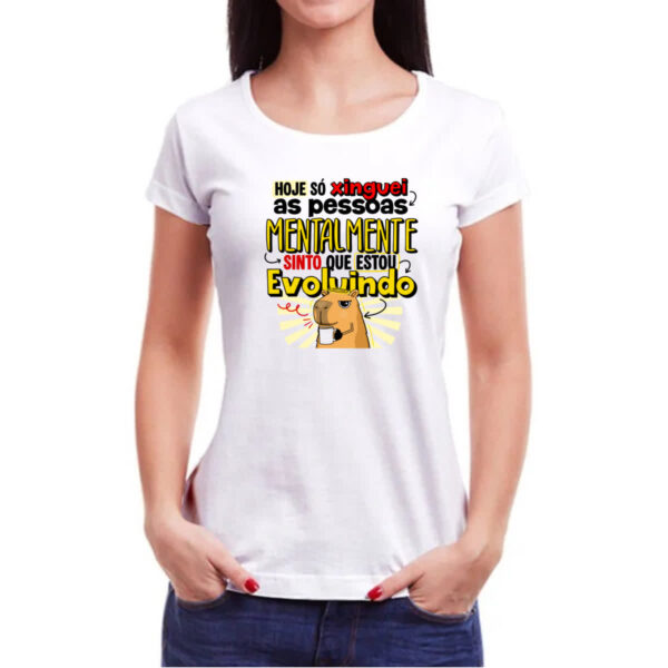 Camiseta Baby Look Capivara Xinguei Mentalmente - Imagem 3