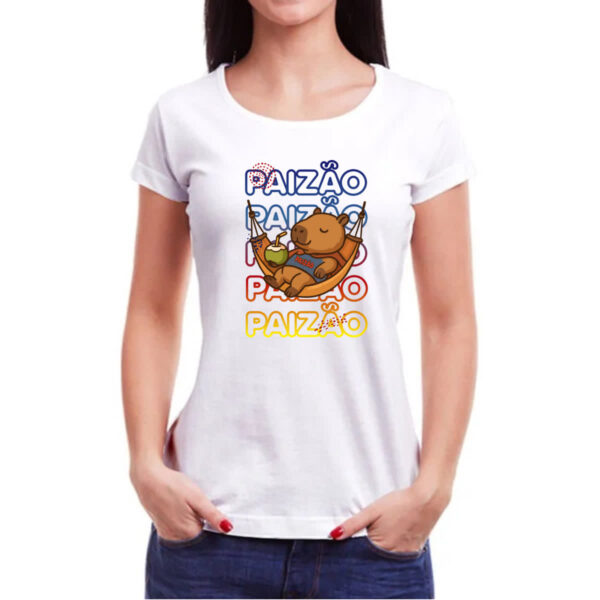 Camiseta Baby Look Capivara Paizao Relax - Imagem 3
