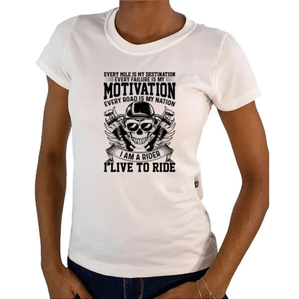 Camiseta Baby Look Motorcycle Motivation - Imagem 4