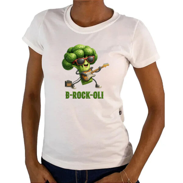 Camiseta Baby Look Brocolis Rock Roll - Imagem 4