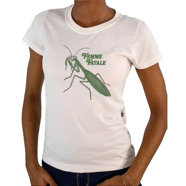 Camiseta Baby Look Louva Deus Femme Fatale - Imagem 4