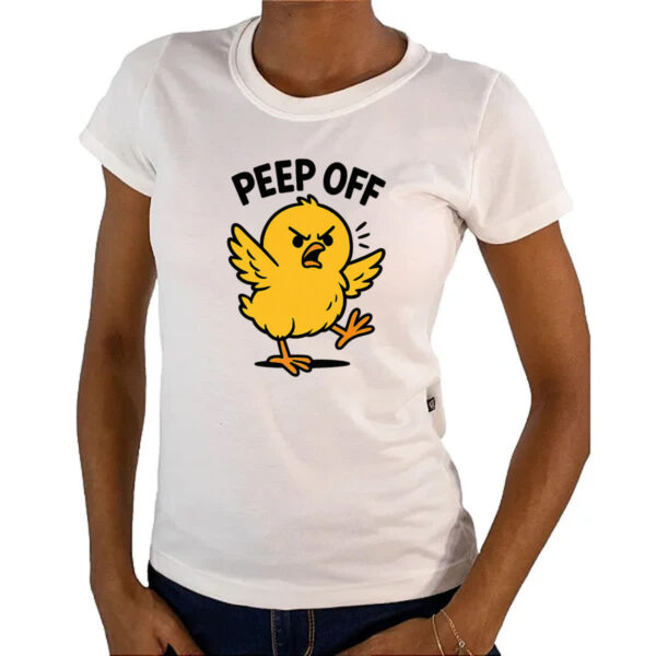 Camiseta Baby Look Pintinho Amarelo Peep Off - Imagem 4