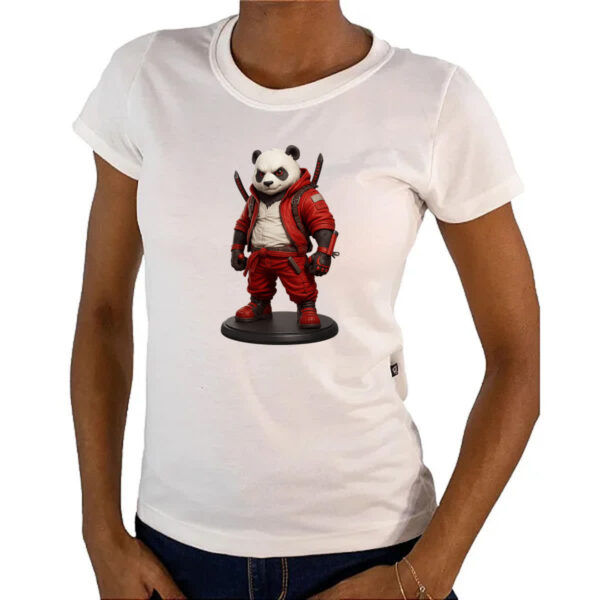 Camiseta Baby Look Panda Punk Samurai - Imagem 4
