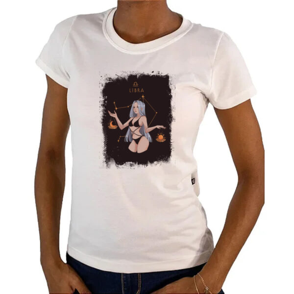 Camiseta Baby Look Anime Signo de Libra - Imagem 4