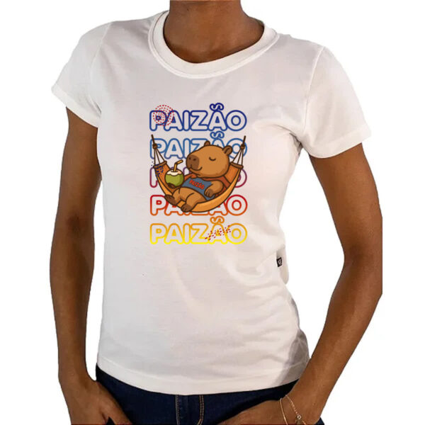Camiseta Baby Look Capivara Paizao Relax - Imagem 4