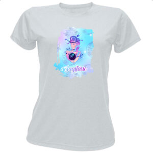 Camiseta Baby Look Sagitario fundo zodiacal