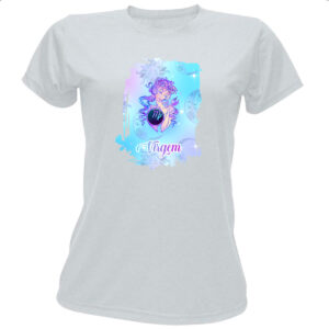 Camiseta Baby Look Virgem fundo zodiacal