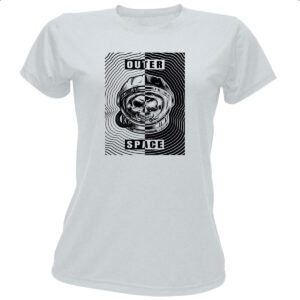 Camiseta Baby Look Caveira Atronauta Outer Space