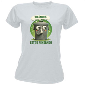 Camiseta Baby Look Lata de Lixo pensando