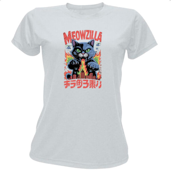Camiseta Baby Look Meowzilla