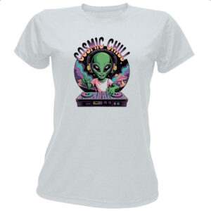 Camiseta Baby Look ET Cosmic Chill DJ
