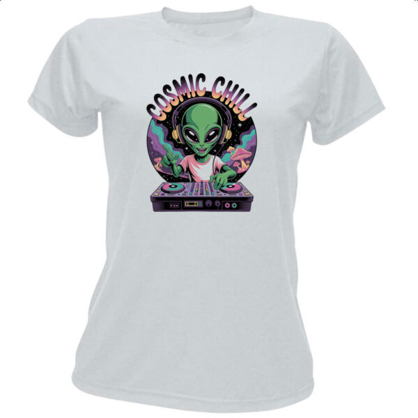 Camiseta Baby Look ET Cosmic Chill DJ
