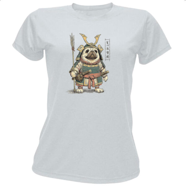 Camiseta Baby Look Pug Samurai