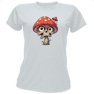 Camiseta Baby Look Cogumelo Caveira