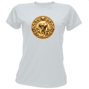 Camiseta Baby Look Signo de Aquario moeda de ouro