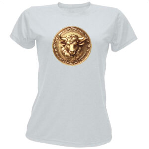 Camiseta Baby Look Signo de Touro moeda de ouro
