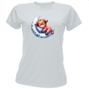 Camiseta Baby Look Cute Bufalo dormindo na Lua