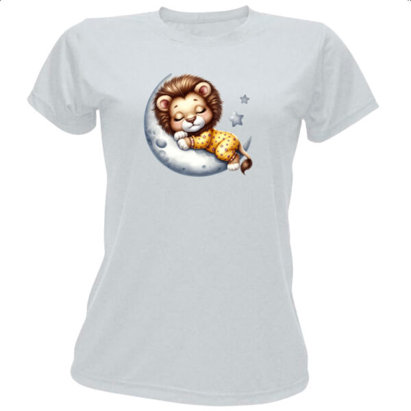 Camiseta Baby Look Cute Leao dormindo na Lua
