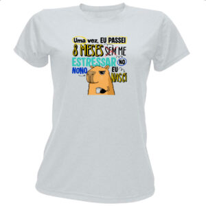 Camiseta Baby Look Capivara Sem estressar Azul