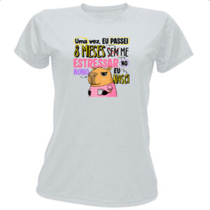 Camiseta Baby Look Capivara Sem estressar rosa