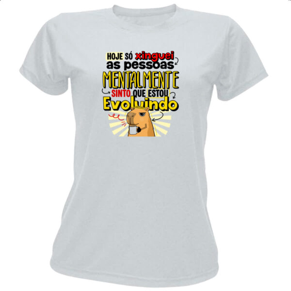 Camiseta Baby Look Capivara Xinguei Mentalmente