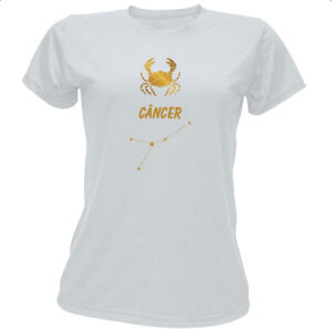 Camiseta Baby Look Signo Cancer Constelacao Dourada