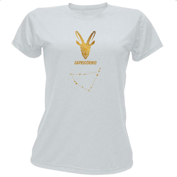 Camiseta Baby Look Signo Capricornio Constelacao Dourada