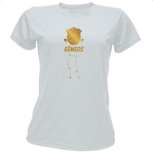 Camiseta Baby Look Signo Gemeos Constelacao Dourada
