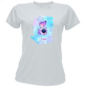 Camiseta Baby Look Aries fundo zodiacal