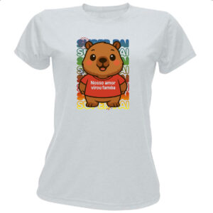 Camiseta Baby Look Capivara Paizao Familia