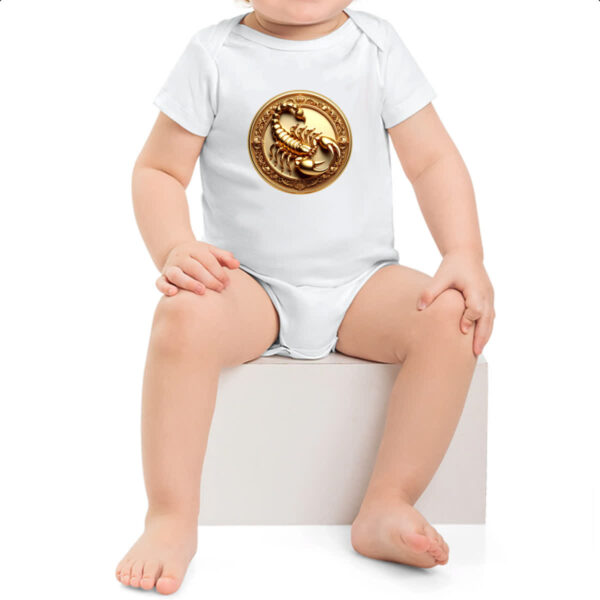 Body infantil Signo de Escorpiao moeda de ouro - Imagem 2
