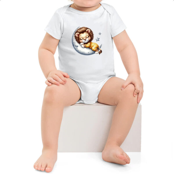 Body infantil Cute Leao dormindo na Lua - Imagem 2