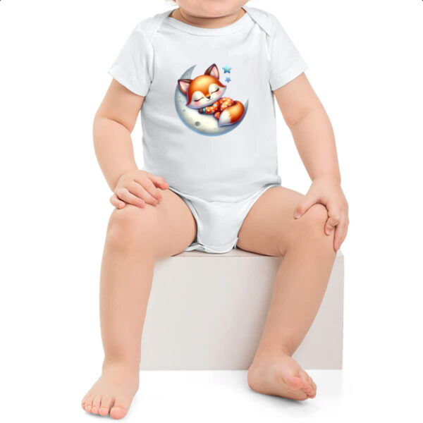 Body infantil Cute Raposa dormindo na Lua - Imagem 2