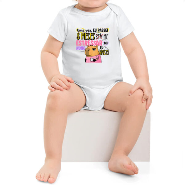 Body infantil Capivara Sem estressar rosa - Imagem 2