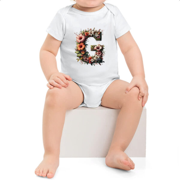Body infantil Alfabeto Floral Letra G - Imagem 2