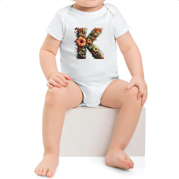 Body infantil Alfabeto Floral Letra K - Imagem 2