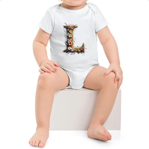 Body infantil Alfabeto Floral Letra L - Imagem 2