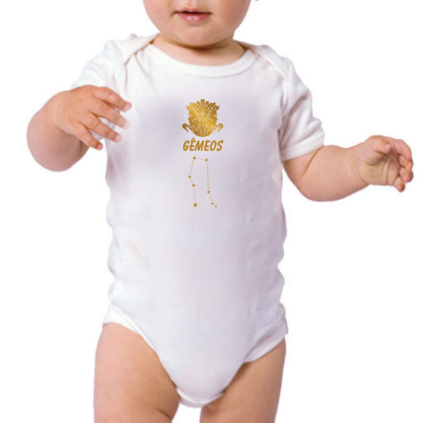 Body infantil Signo Gemeos Constelacao Dourada - Imagem 3
