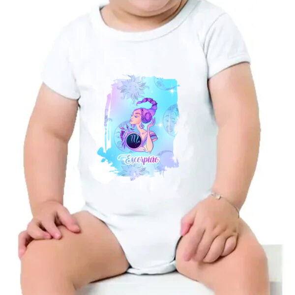 Body infantil Escorpiao fundo zodiacal - Imagem 4