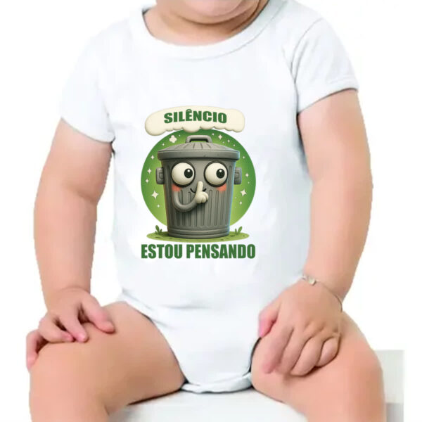 Body infantil Lata de Lixo pensando - Imagem 4