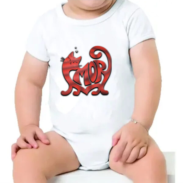 Body infantil Gato Amor - Imagem 4