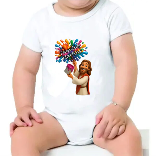 Body infantil Jesus Escrevendo Familia Martins - Imagem 4